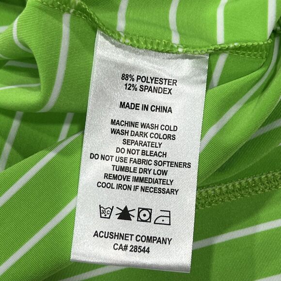 FootJoy FJ Men Lime‎ Green Performance Button Golf Polo Logo Shirt Size Large - Picture 5 of 6